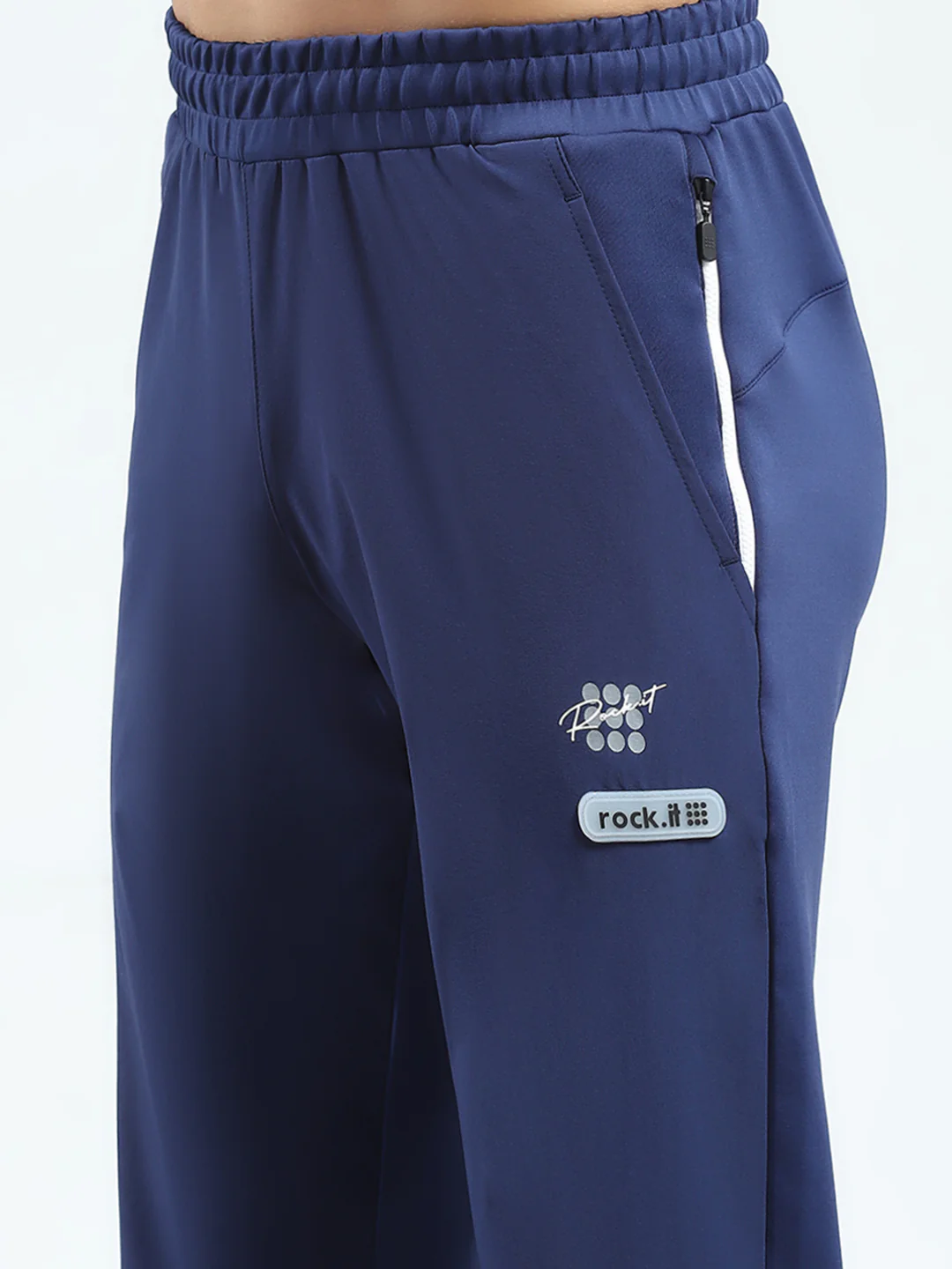 Rock.it Men Blue Solid Regular Fit Lower - Image 6