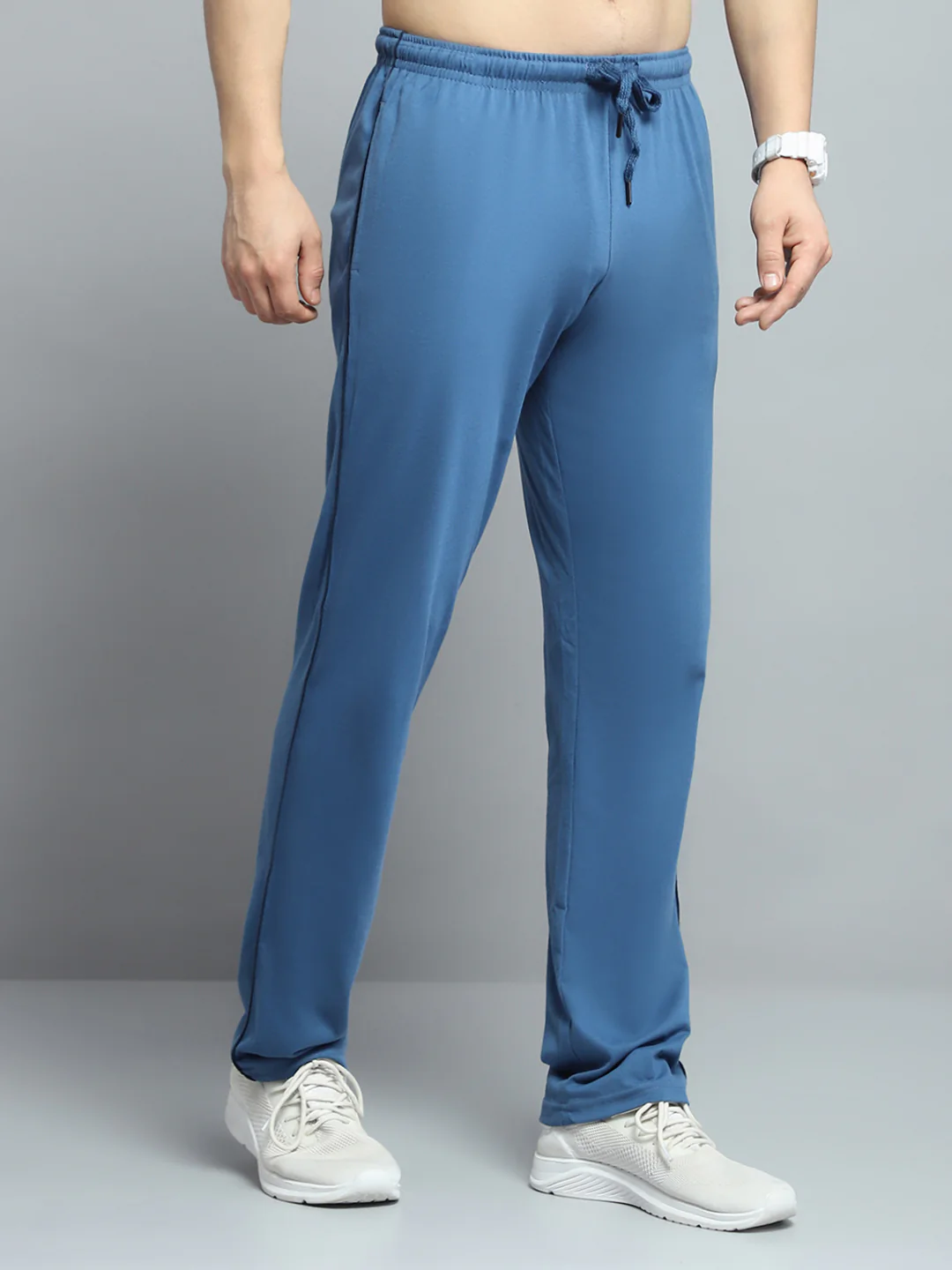 Men Blue Solid Regular Fit Lower - Image 4