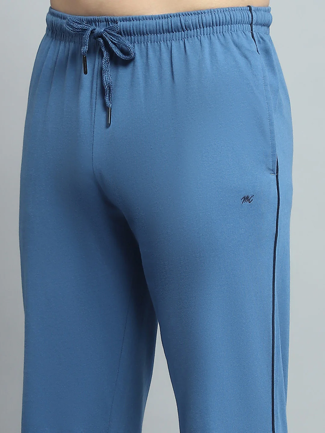 Men Blue Solid Regular Fit Lower - Image 6