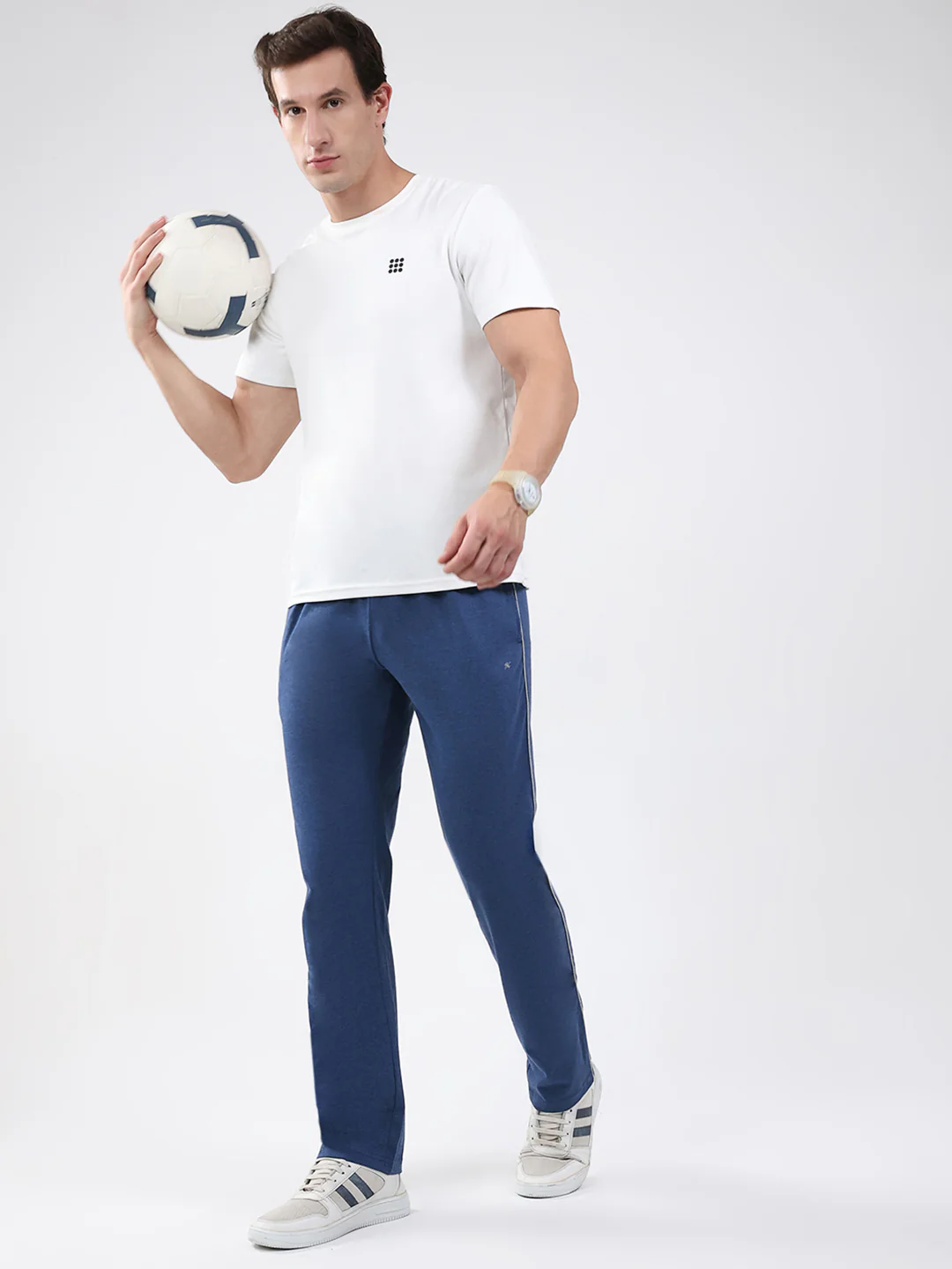 Men Blue Solid Regular Fit Lower - Image 2