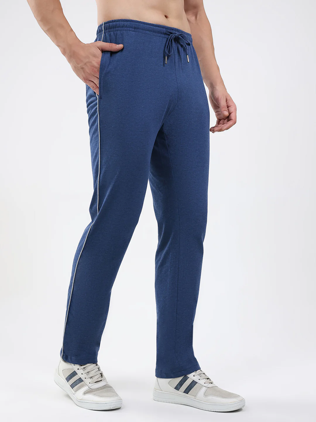 Men Blue Solid Regular Fit Lower - Image 4