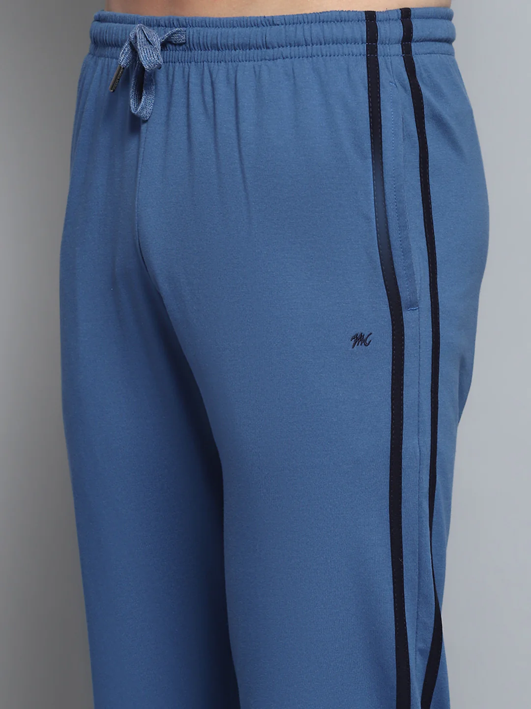 Men Blue Solid Regular Fit Lower - Image 6