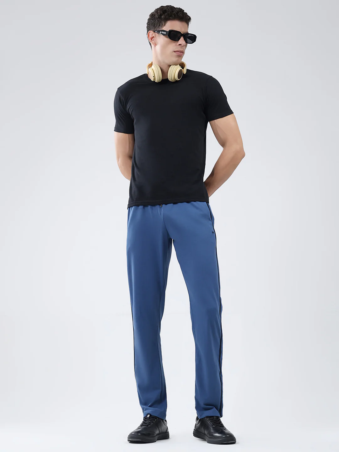 Men Blue Solid Regular Fit Lower - Image 2