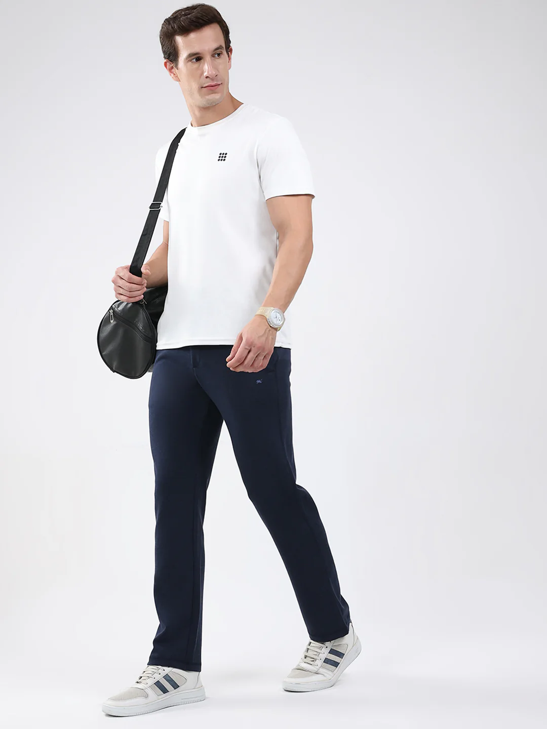 Men Blue Solid Regular Fit Lower - Image 2