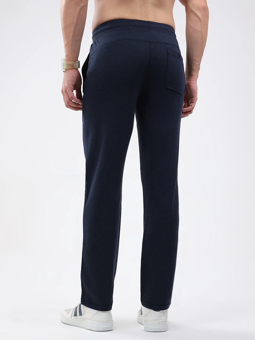 Men Blue Solid Regular Fit Lower - Image 5
