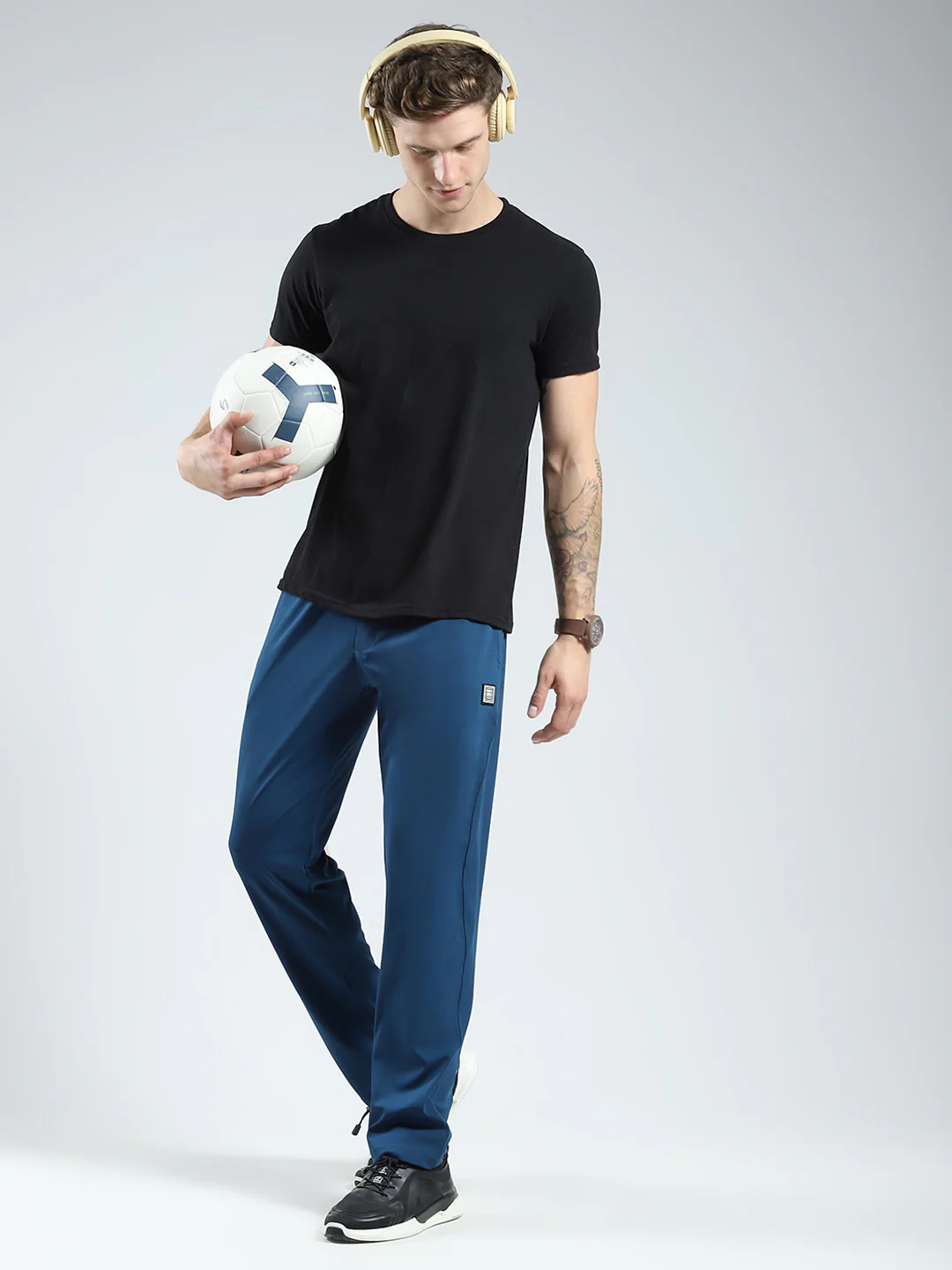 Men Blue Solid Regular Fit Lower - Image 2