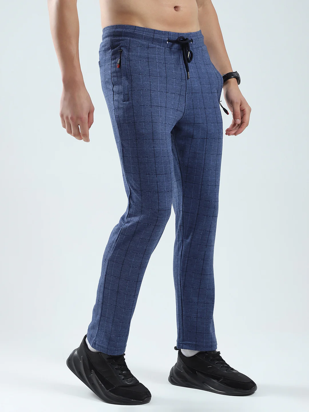 Men Blue Solid Regular Fit Lower - Image 4