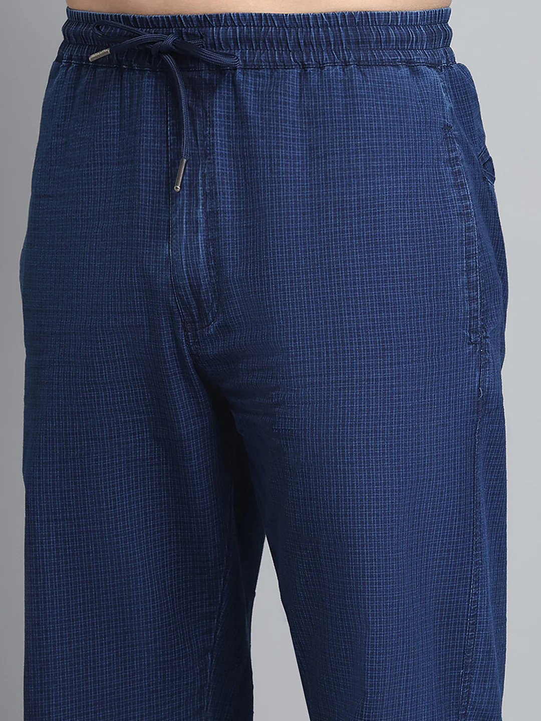 Men Blue Solid Regular Fit Lower - Image 6
