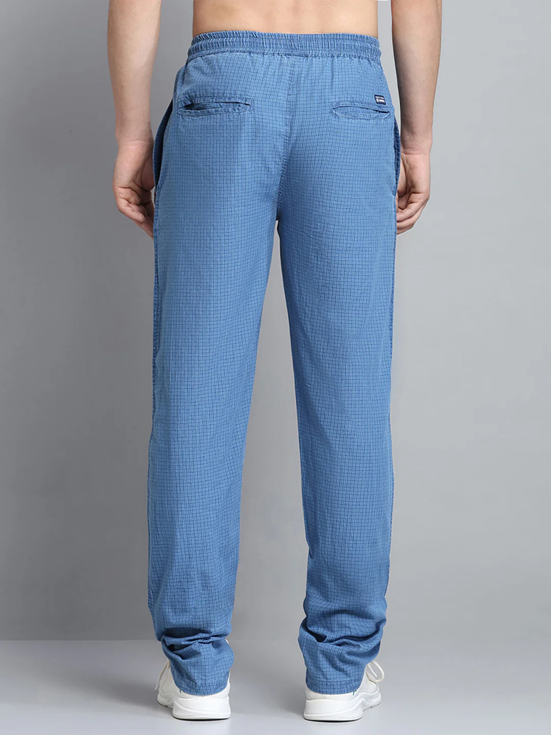 Men Blue Solid Regular Fit Lower - Image 5