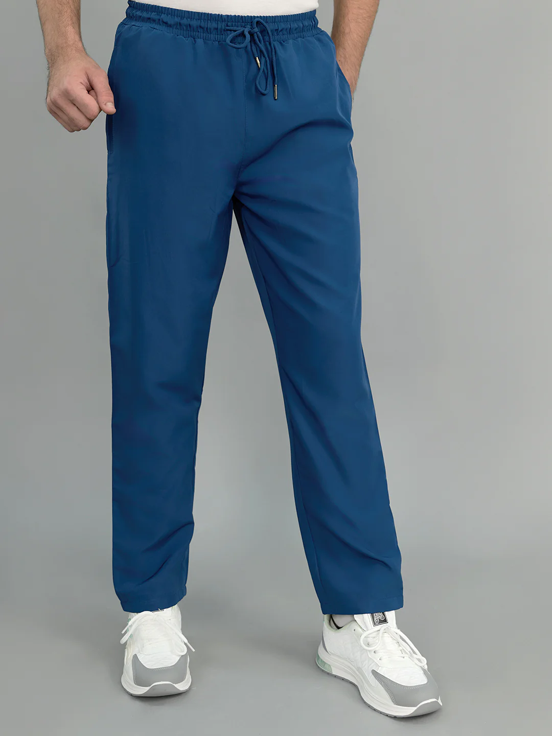 Men Blue Solid Regular Fit Lower - Image 2