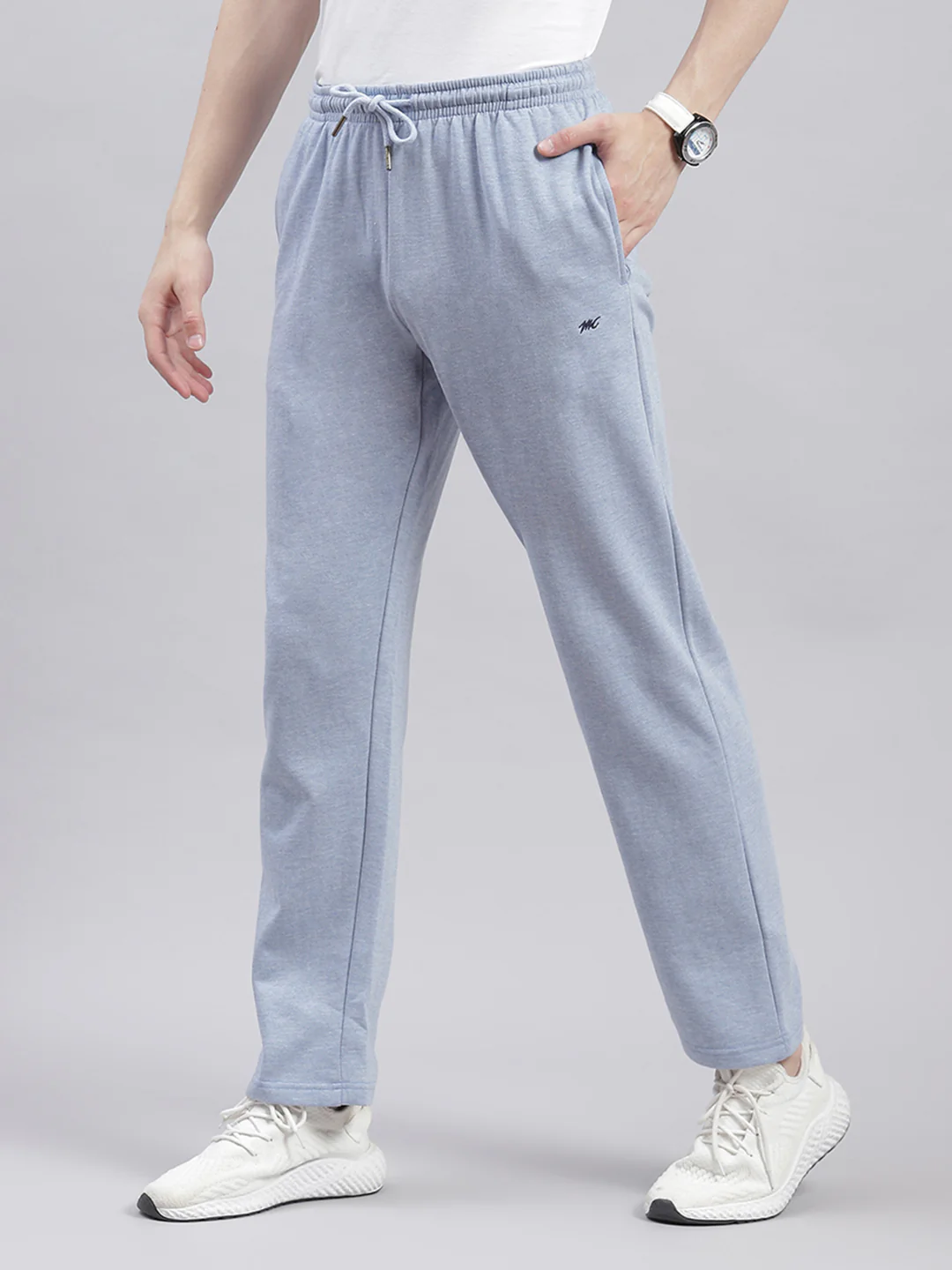 Men Blue Solid Regular Fit Winter Lowers - Image 3