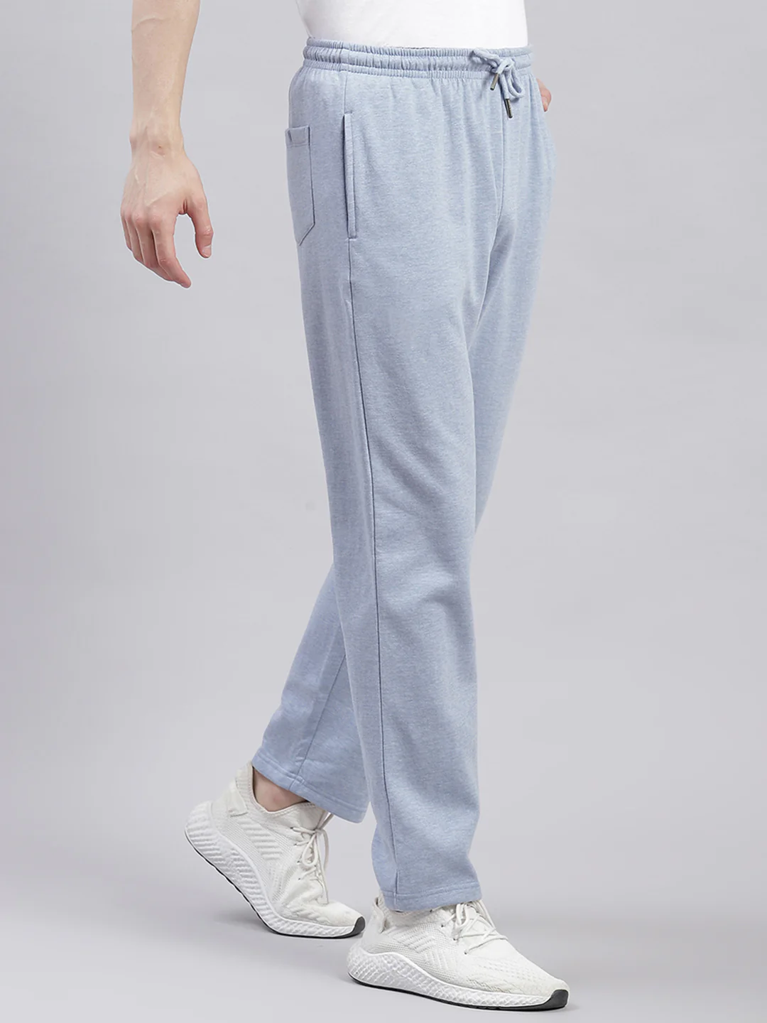 Men Blue Solid Regular Fit Winter Lowers - Image 4