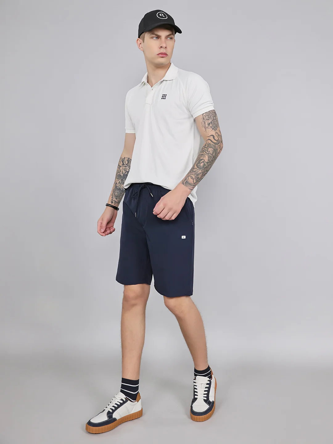 Men Blue Solid Regular Fit Shorts - Image 6