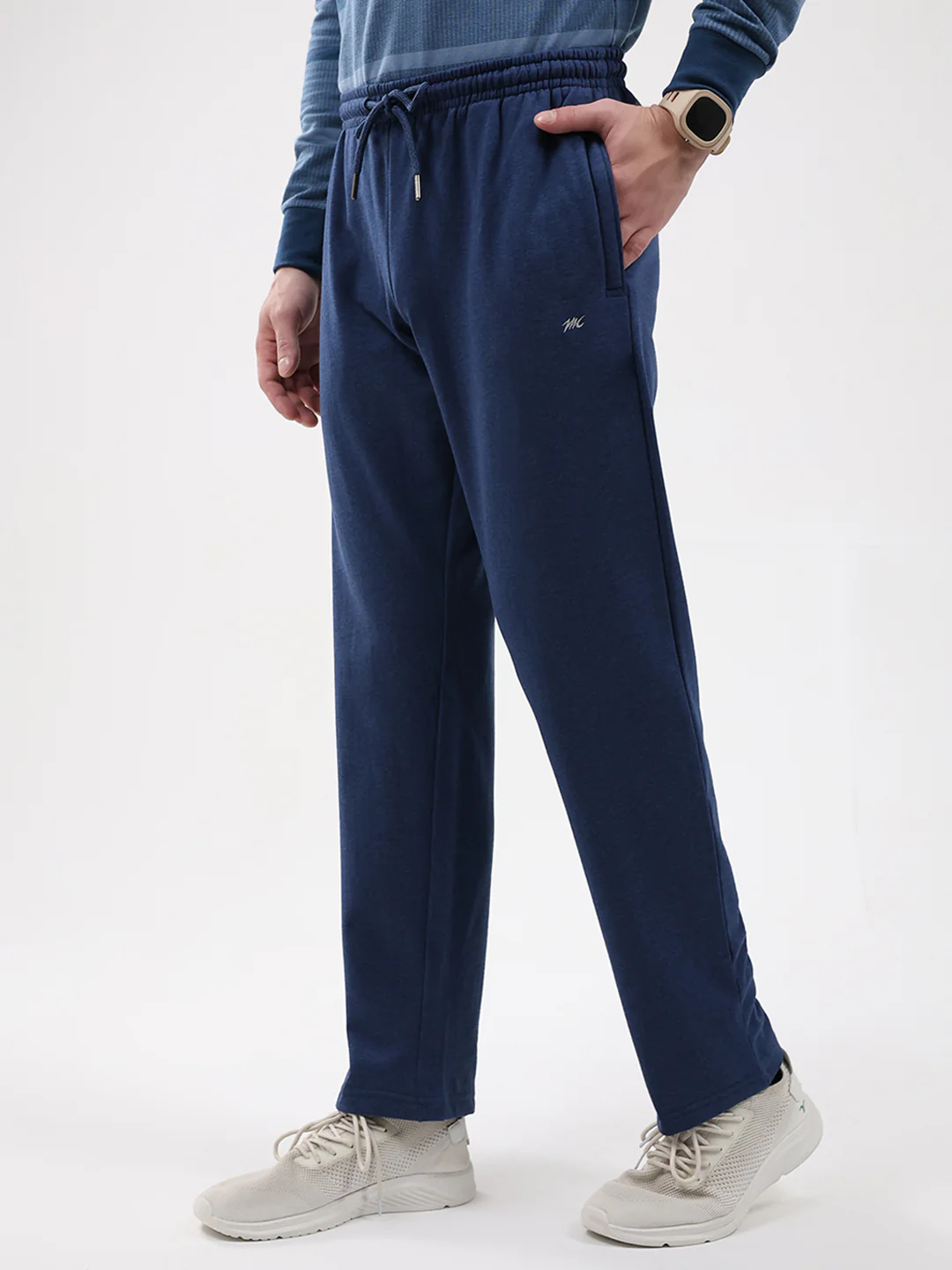 Men Blue Solid Regular Fit Winter Lower - Image 3