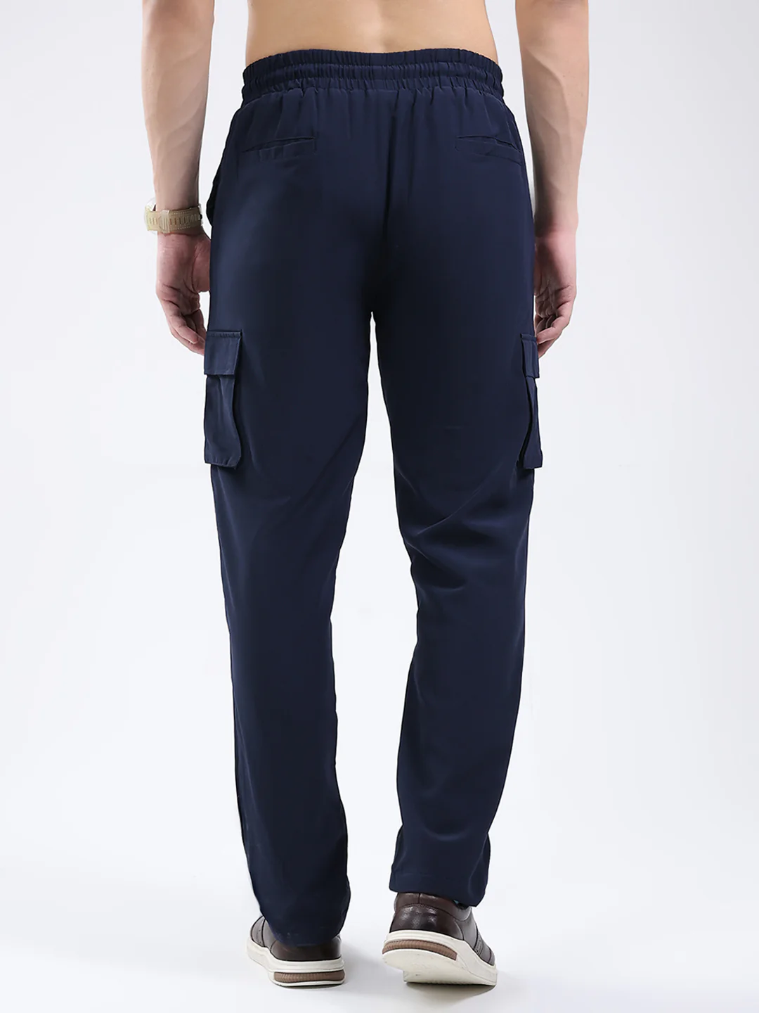 Men Blue Solid Regular Fit Winter Lower - Image 5