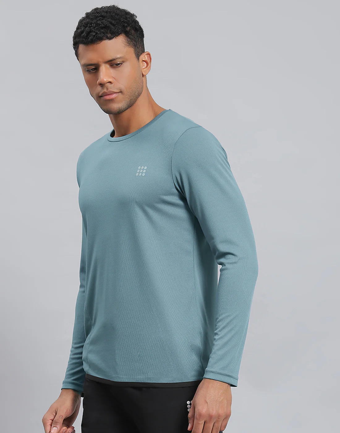 Rock.it Men Blue Solid Round Neck Full Sleeve Active T-Shirt - Image 3