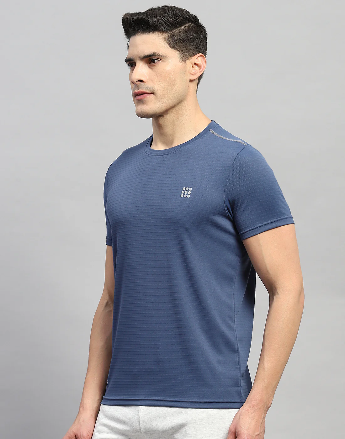 Rock.it Men Blue Solid Round Neck Half Sleeve T-Shirt - Image 3