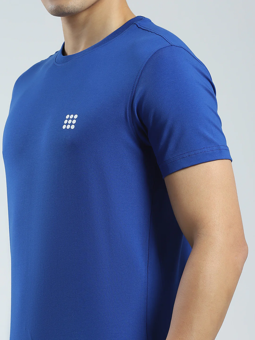 Rock.it Men Blue Solid Round Neck Half Sleeve T-Shirt - Image 6