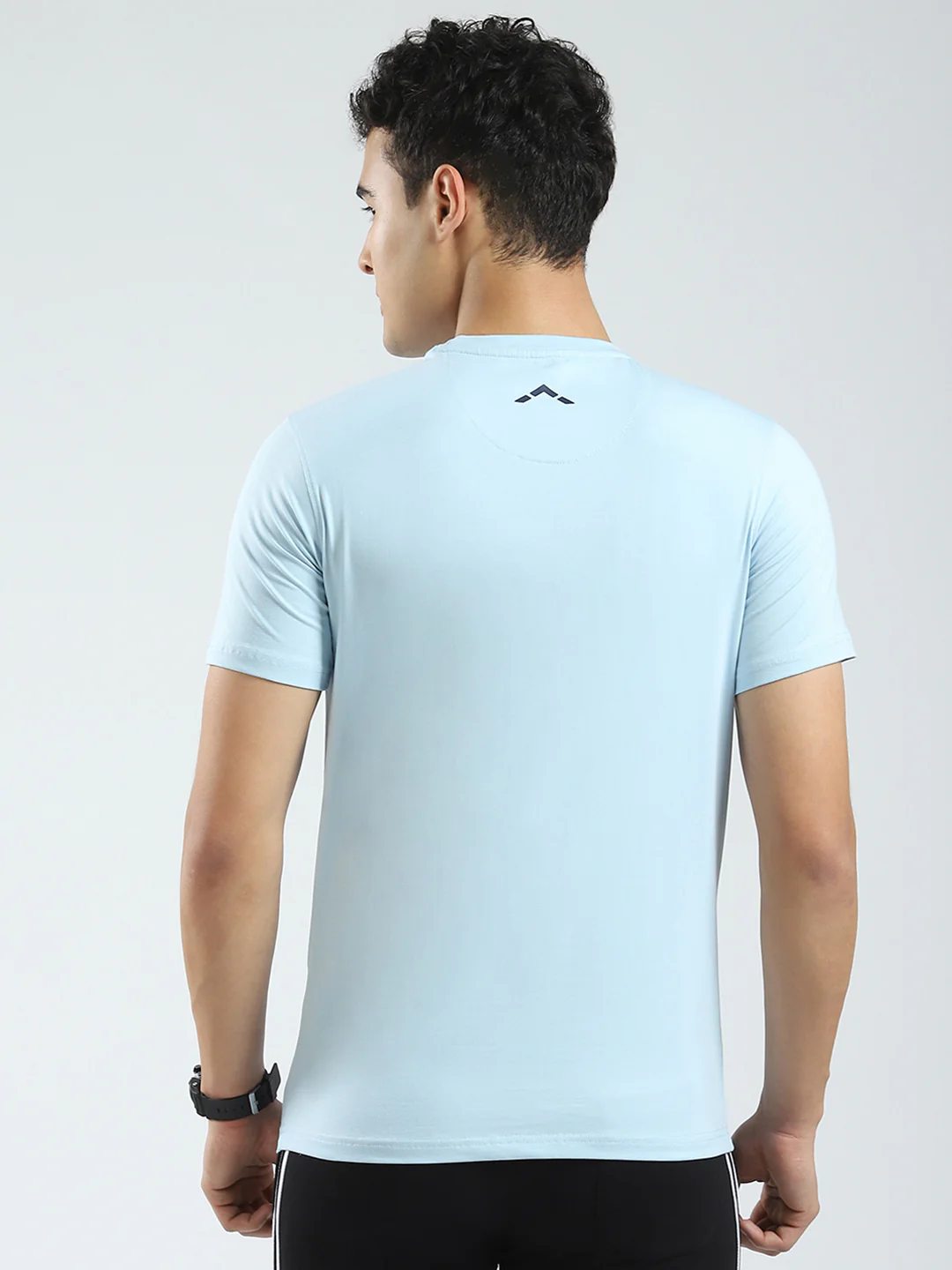 Rock.it Men Blue Solid Round Neck Half Sleeve T-Shirt - Image 5