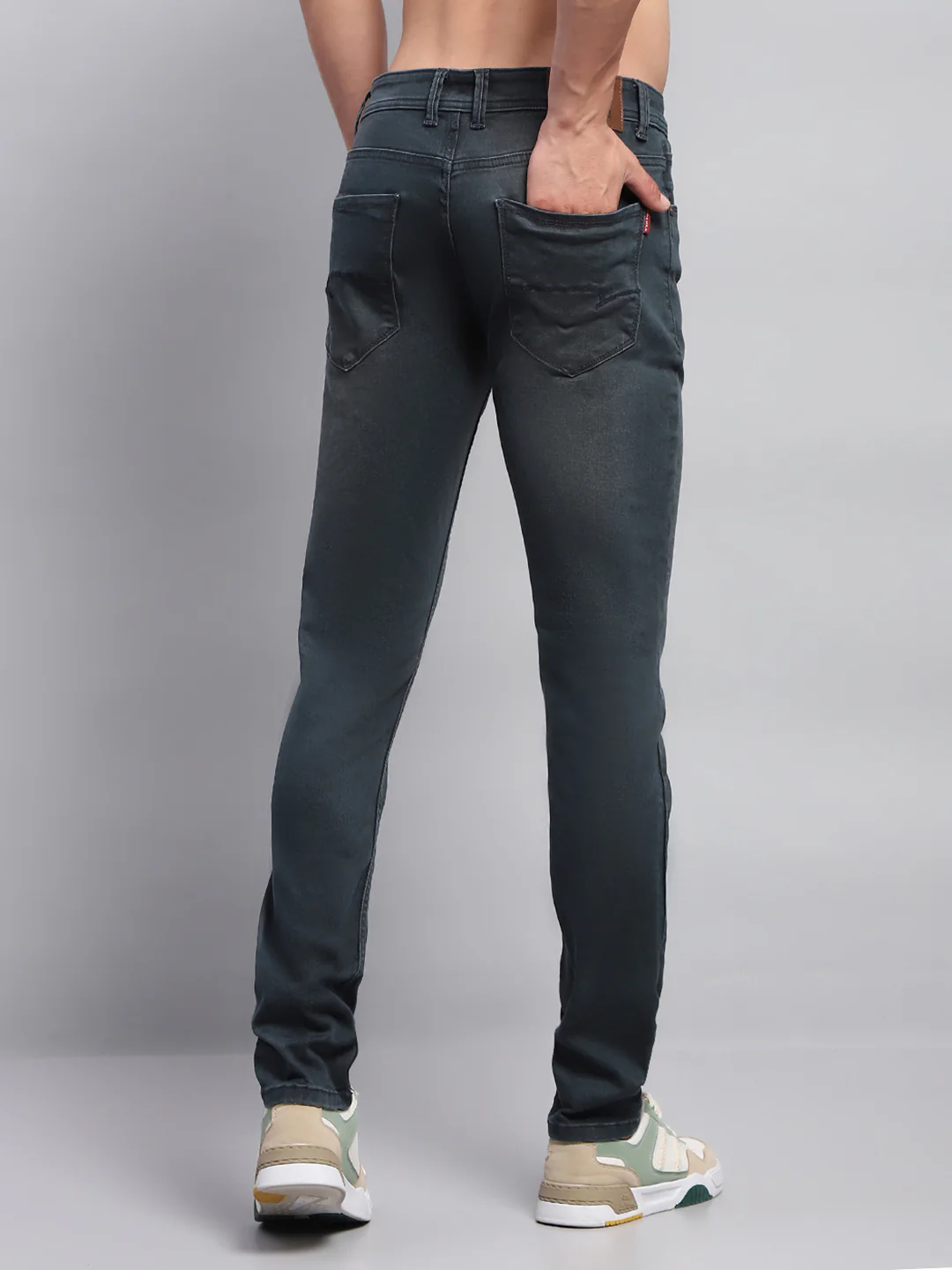 Men Blue Solid Skinny Fit Denim - Image 5