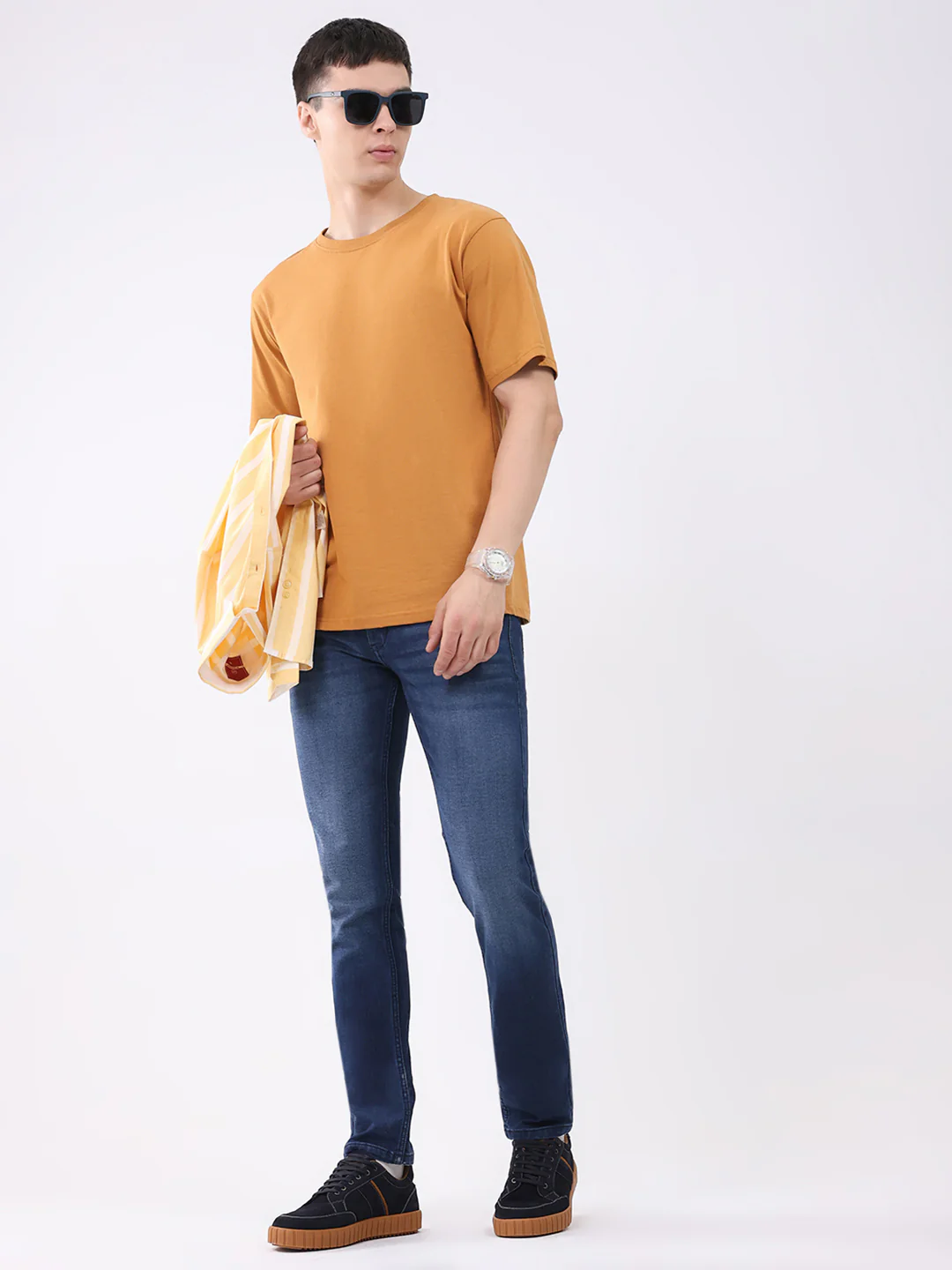 Men Blue Solid Skinny Fit Denim - Image 2