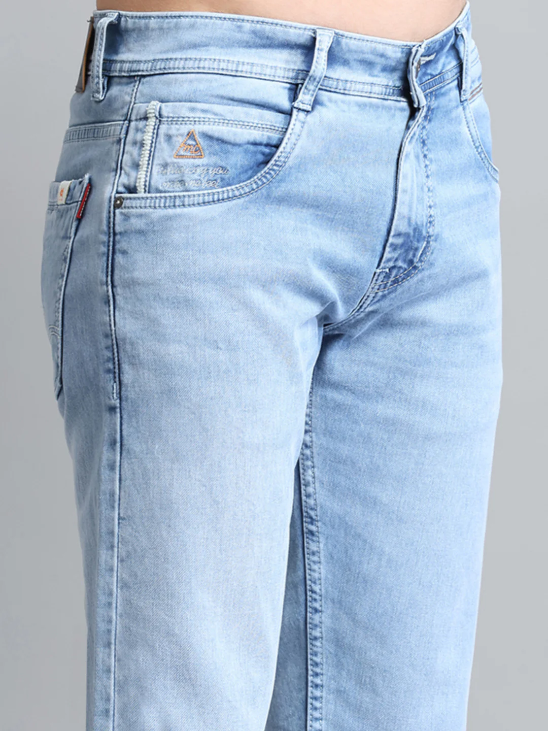 Men Blue Solid Skinny Fit Denim - Image 6