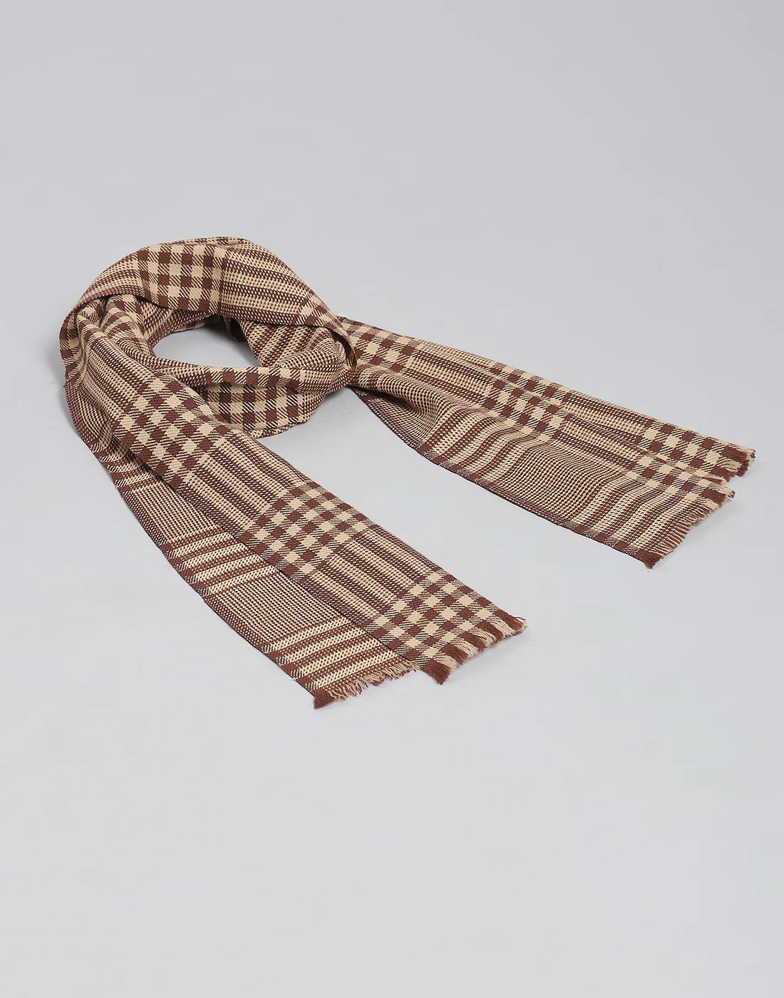 Men Brown Check Muffler - Image 5