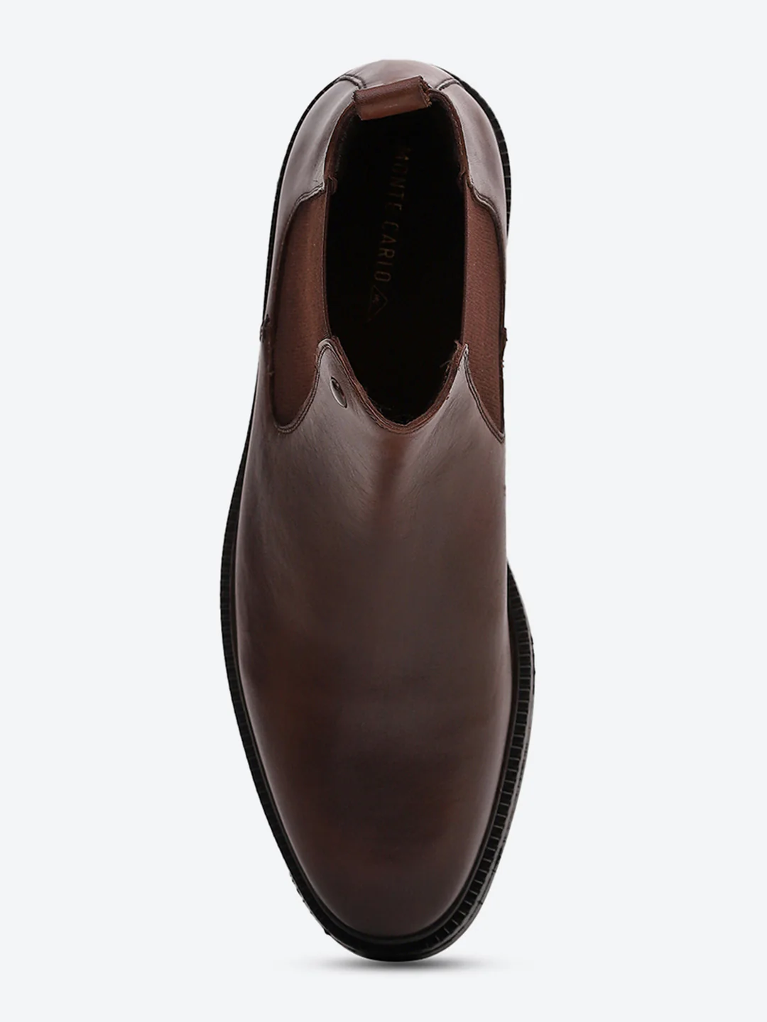 Men Brown Elastic Genuine Leather Chelsea Boots - Image 6