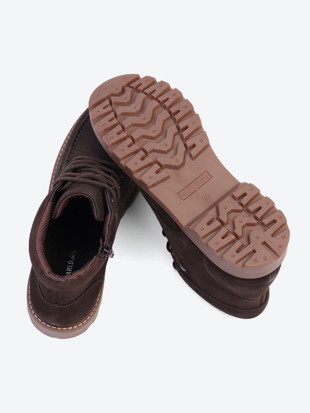 Men Brown Genuine Leather Lace Up Boots - Image 8