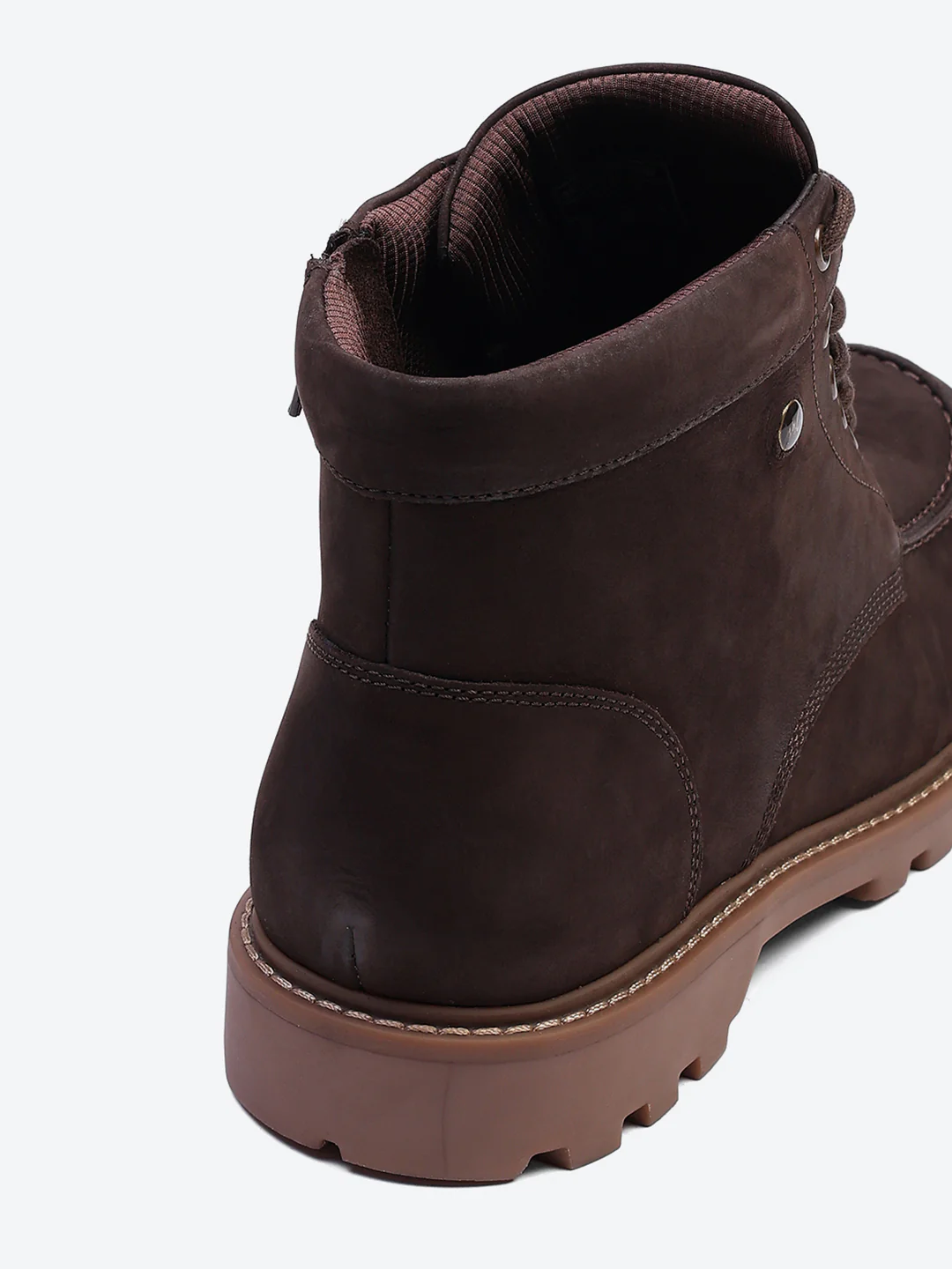 Men Brown Genuine Leather Lace Up Boots - Image 9