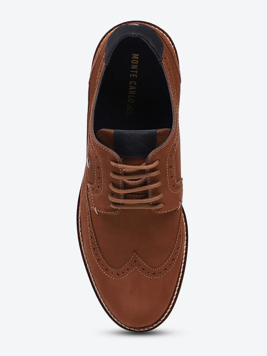 Men Brown Lace Up Genuine Leather Casual Brogues - Image 6