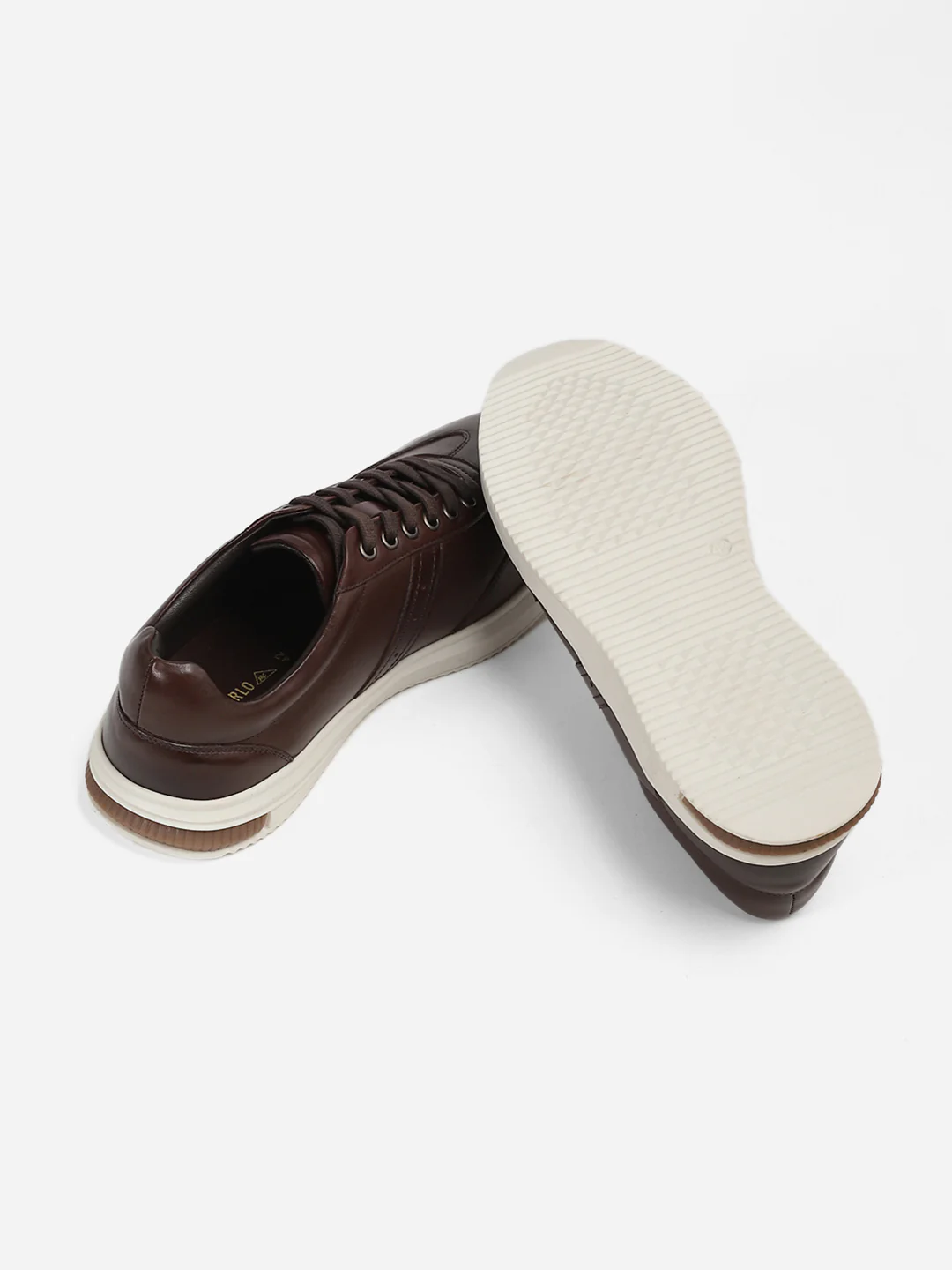 Men Brown Lace-Up Genuine Leather Casual Sneaker - Image 9