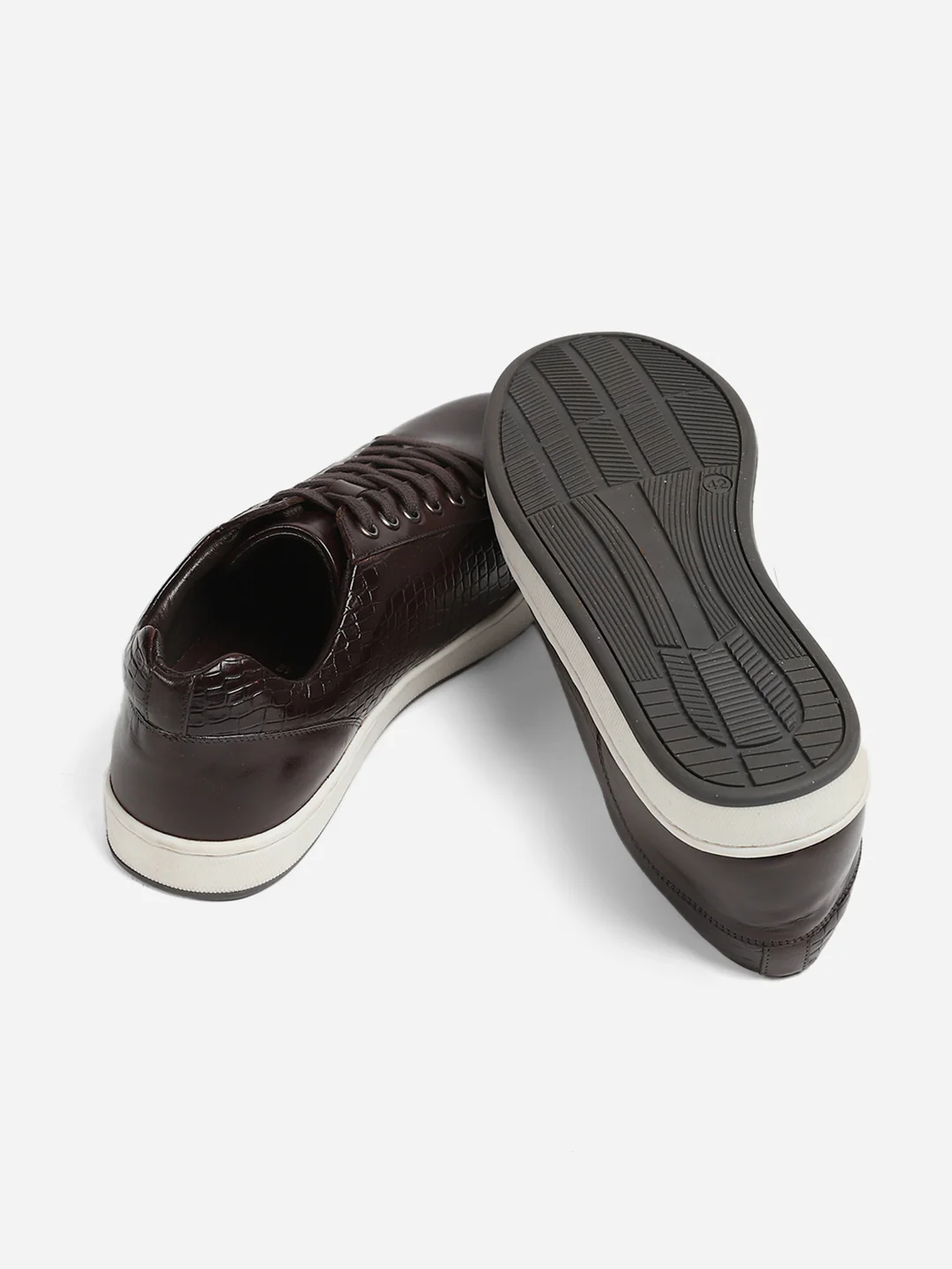 Men Brown Lace-Up Genuine Leather Casual Sneaker - Image 9
