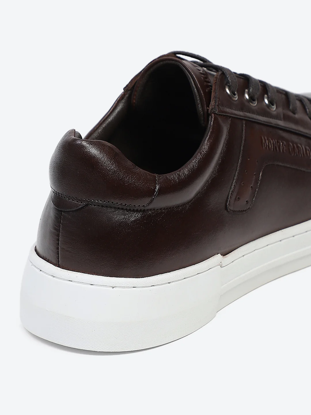 Men Brown Lace Up Genuine Leather Casual Sneakers - Image 9