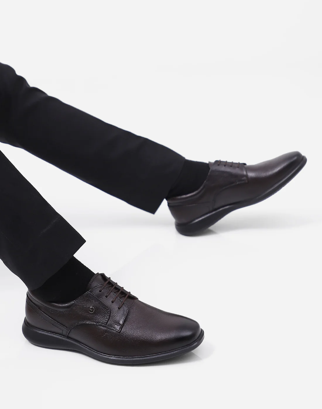 Men Brown Lace Up Genuine Leather Formal Derby - Image 10