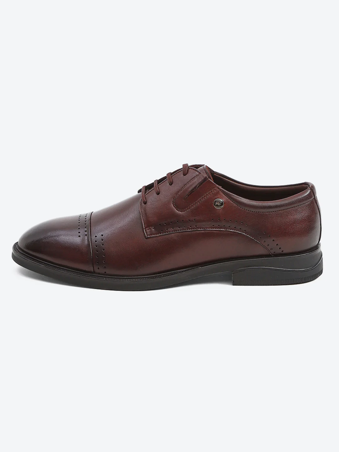 Men Brown Lace Up Genuine Leather Formal Derbys - Image 4