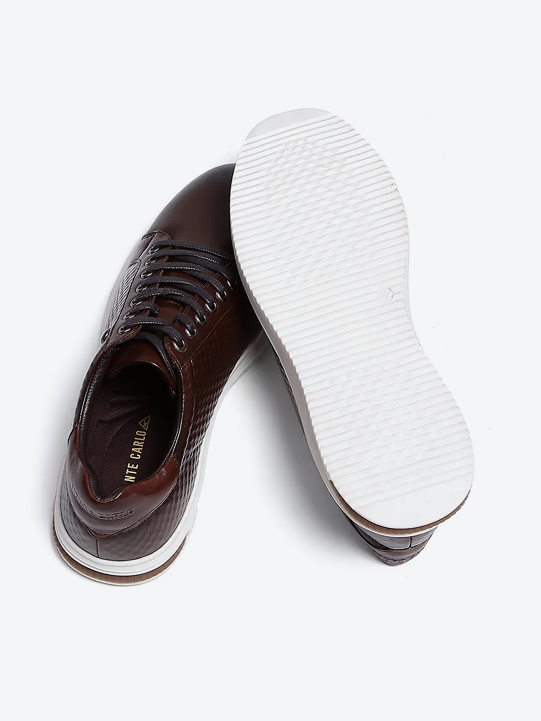 Men Brown Lace Up Leather Casual Shoes - Image 6