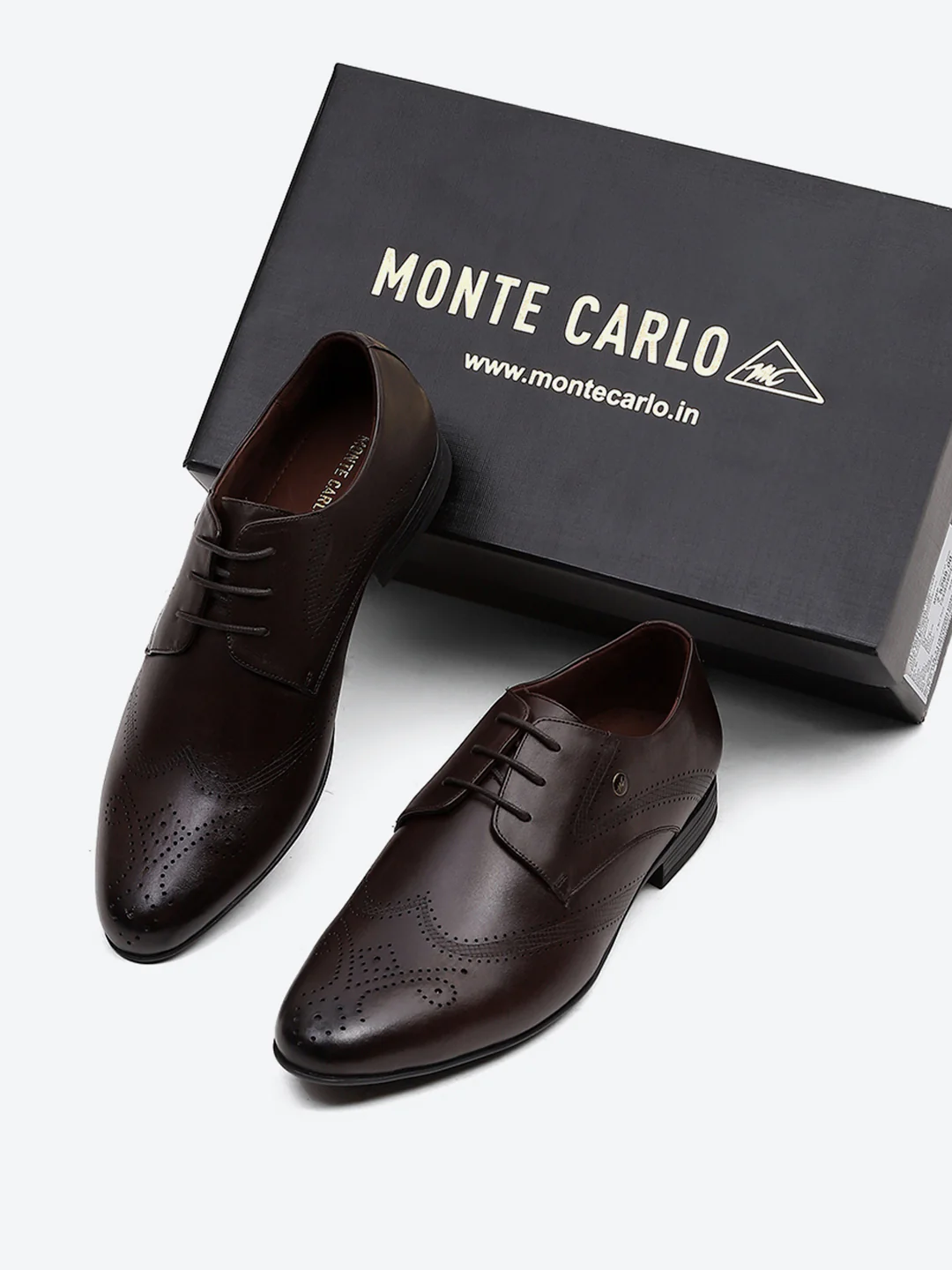 Men Brown Lace Up Leather Formal Derby - Image 2