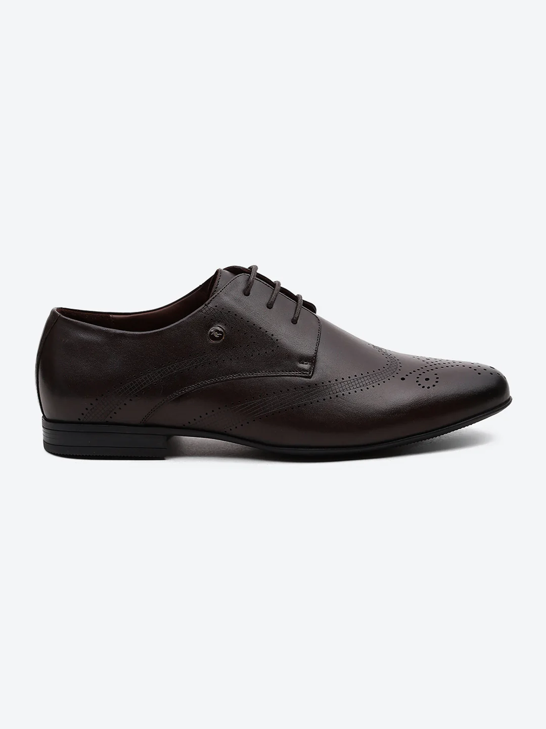 Men Brown Lace Up Leather Formal Derby - Image 5