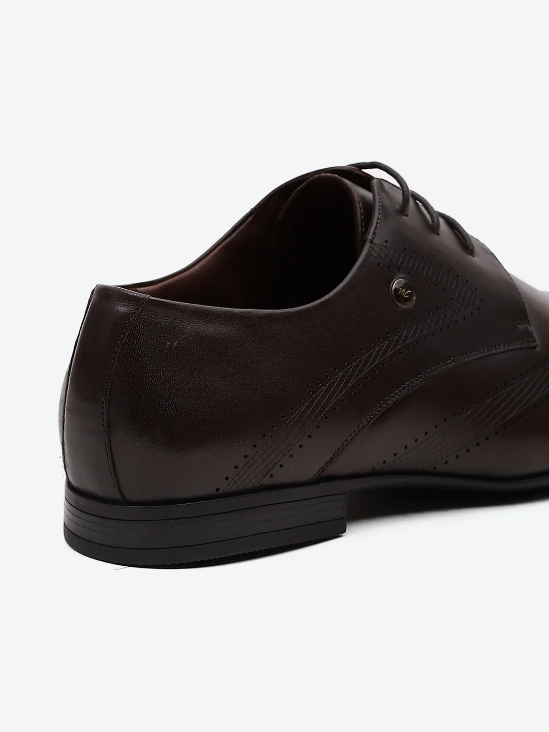 Men Brown Lace Up Leather Formal Derby - Image 9