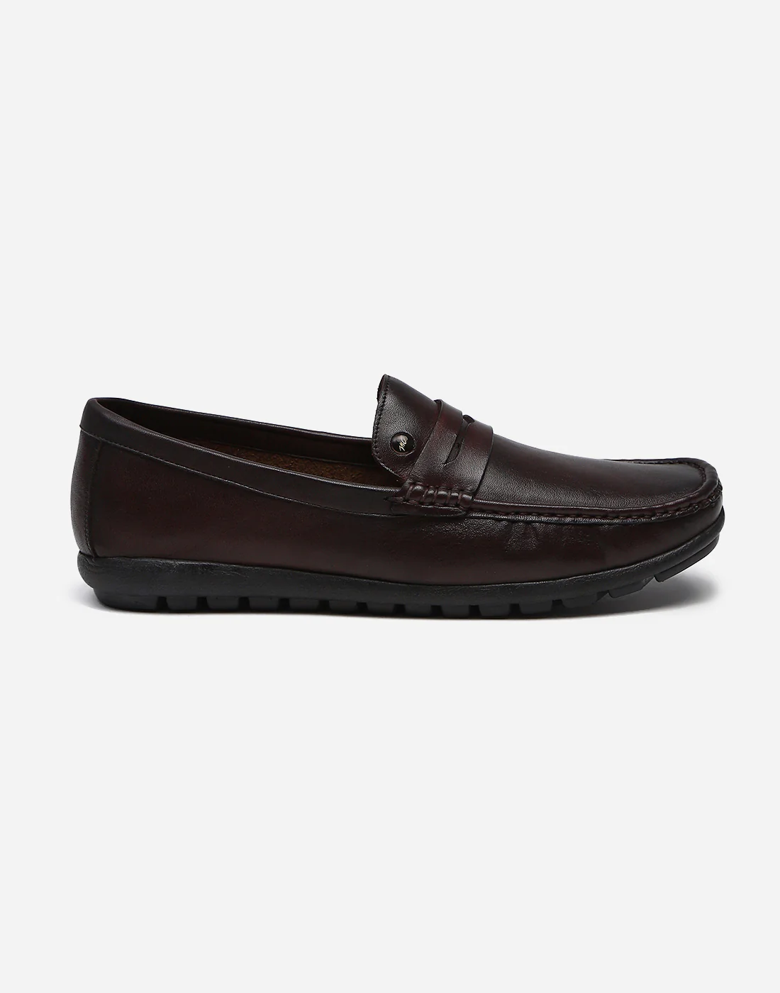 Men Brown Slip on Genuine Leather Penny Loafers - Image 3