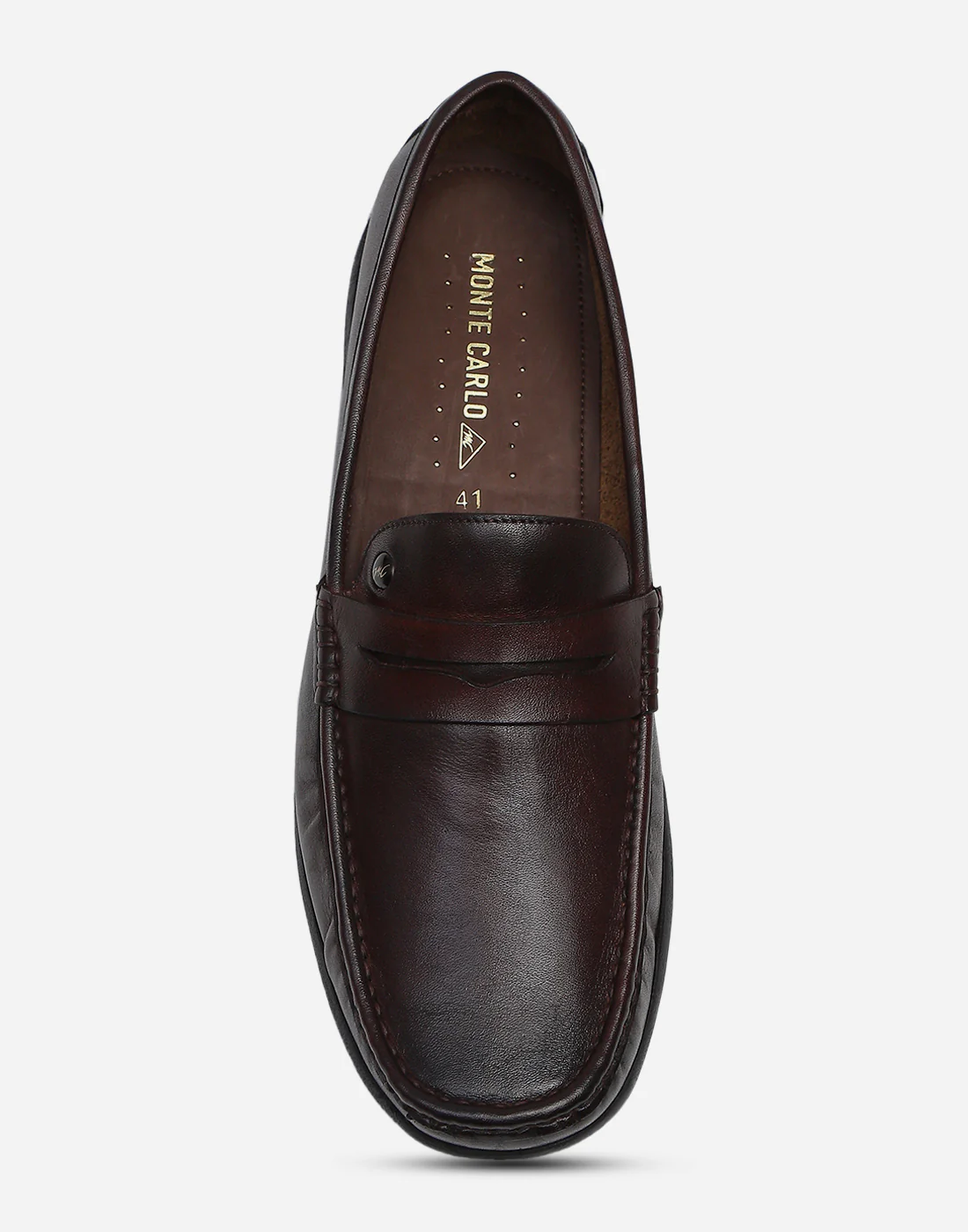 Men Brown Slip on Genuine Leather Penny Loafers - Image 5