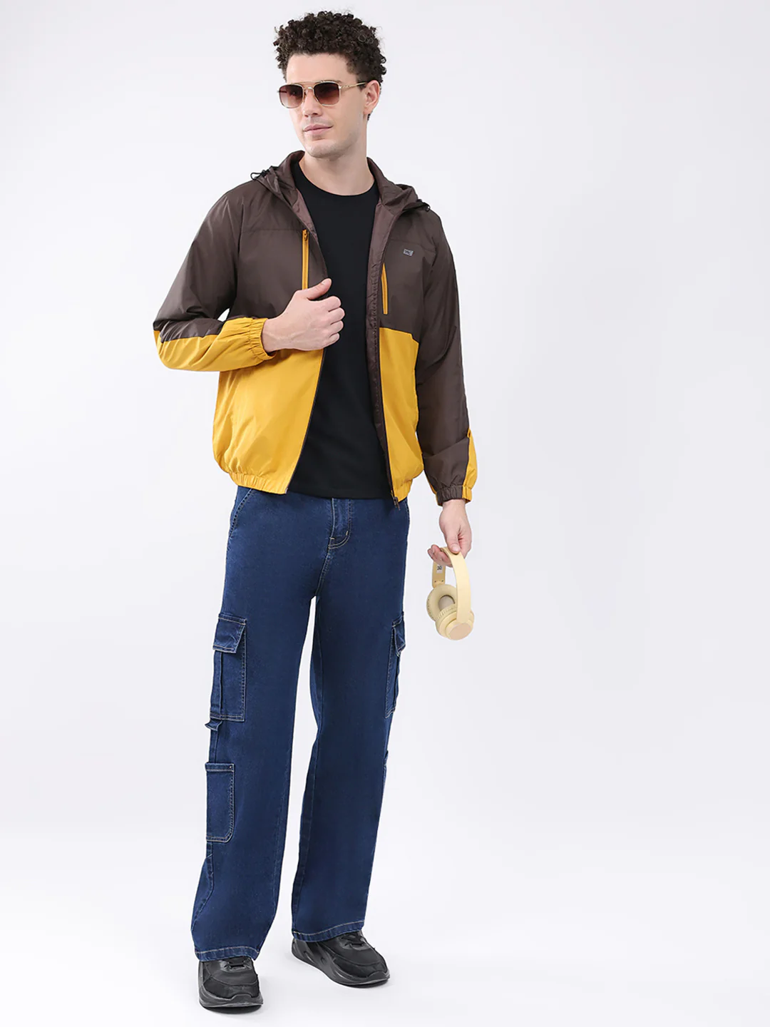 Men Brown Printed Collar Full Sleeve Jacket - Image 2