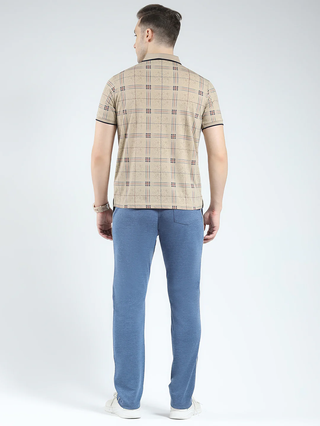 Men Brown Printed Collar Half Sleeve Lower Set - Image 5