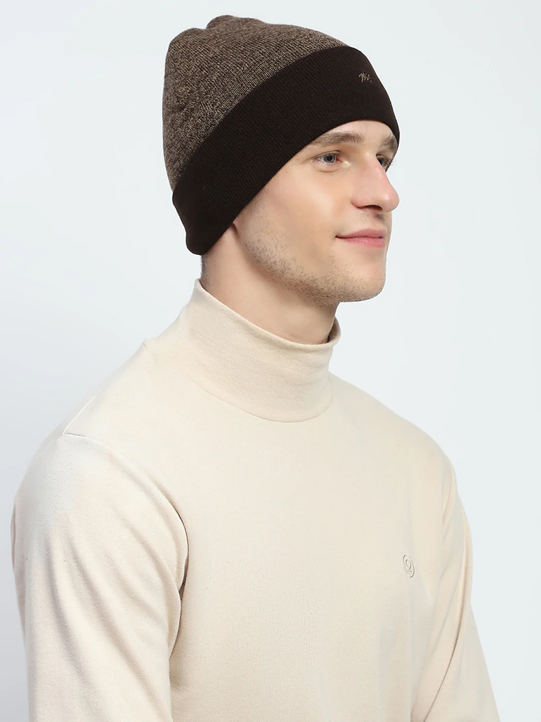 Men Brown Self Design Cap - Image 4