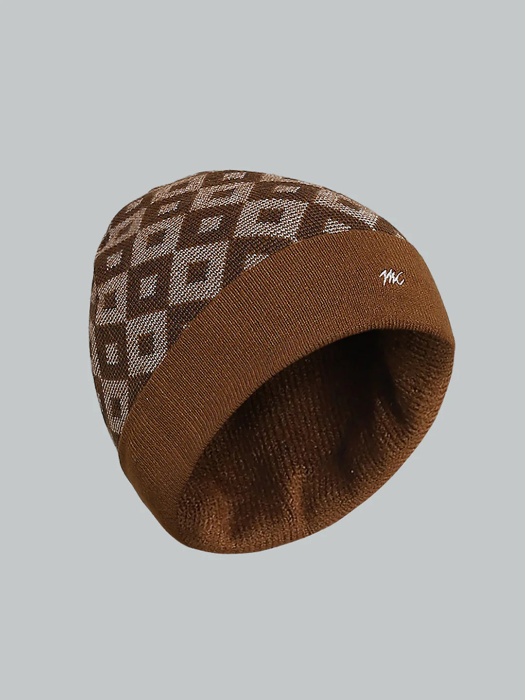 Men Brown Self Design Cap - Image 2