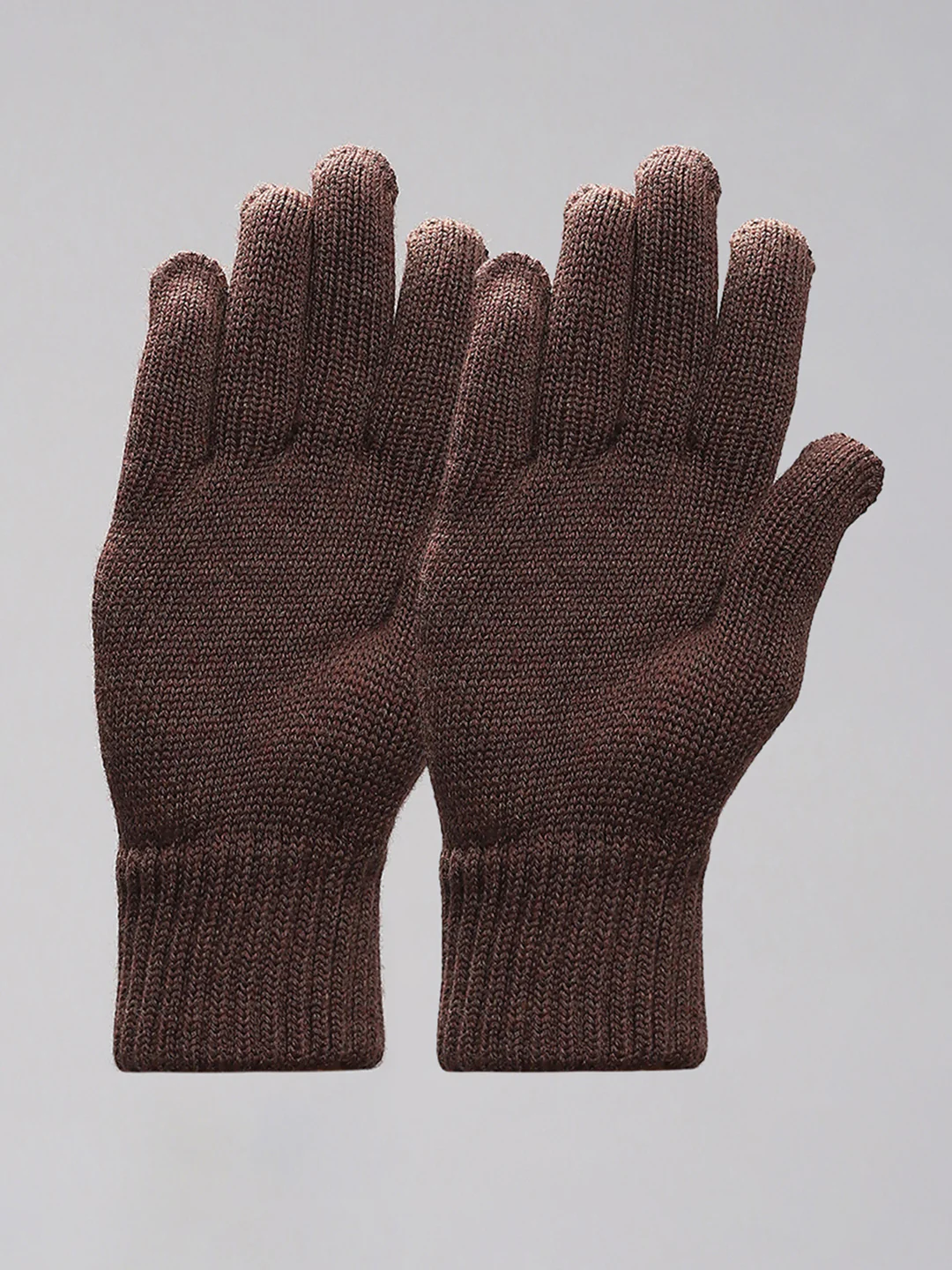 Men Brown Self Design Gloves - Image 3