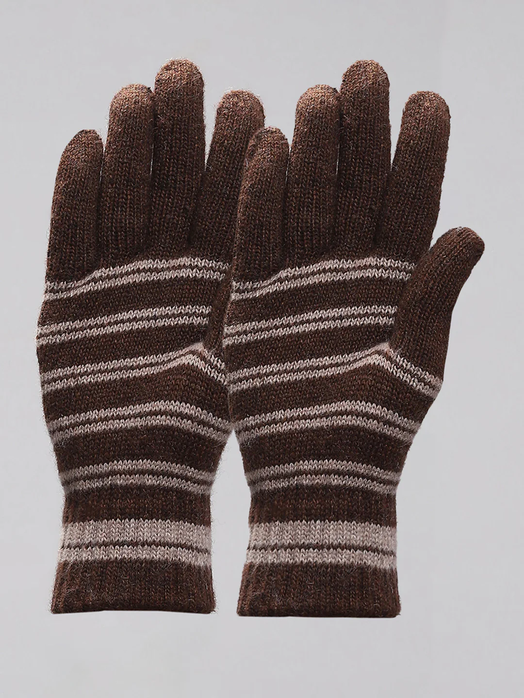 Men Brown Self Design Gloves - Image 3