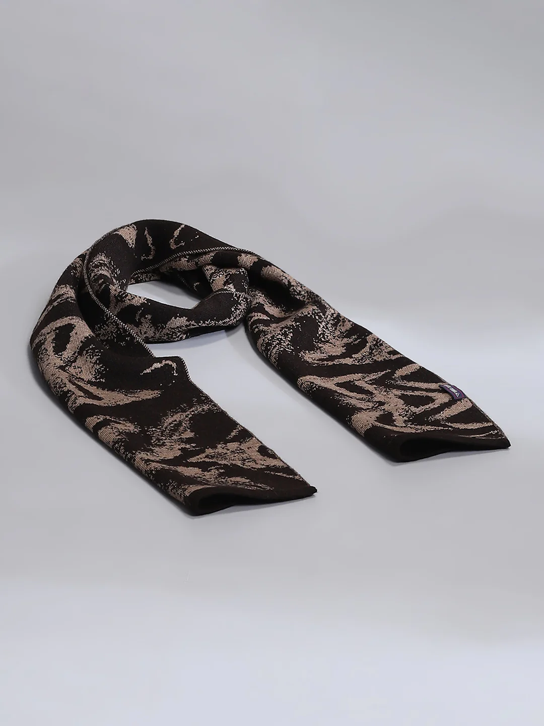 Men Brown Self Design Muffler - Image 6