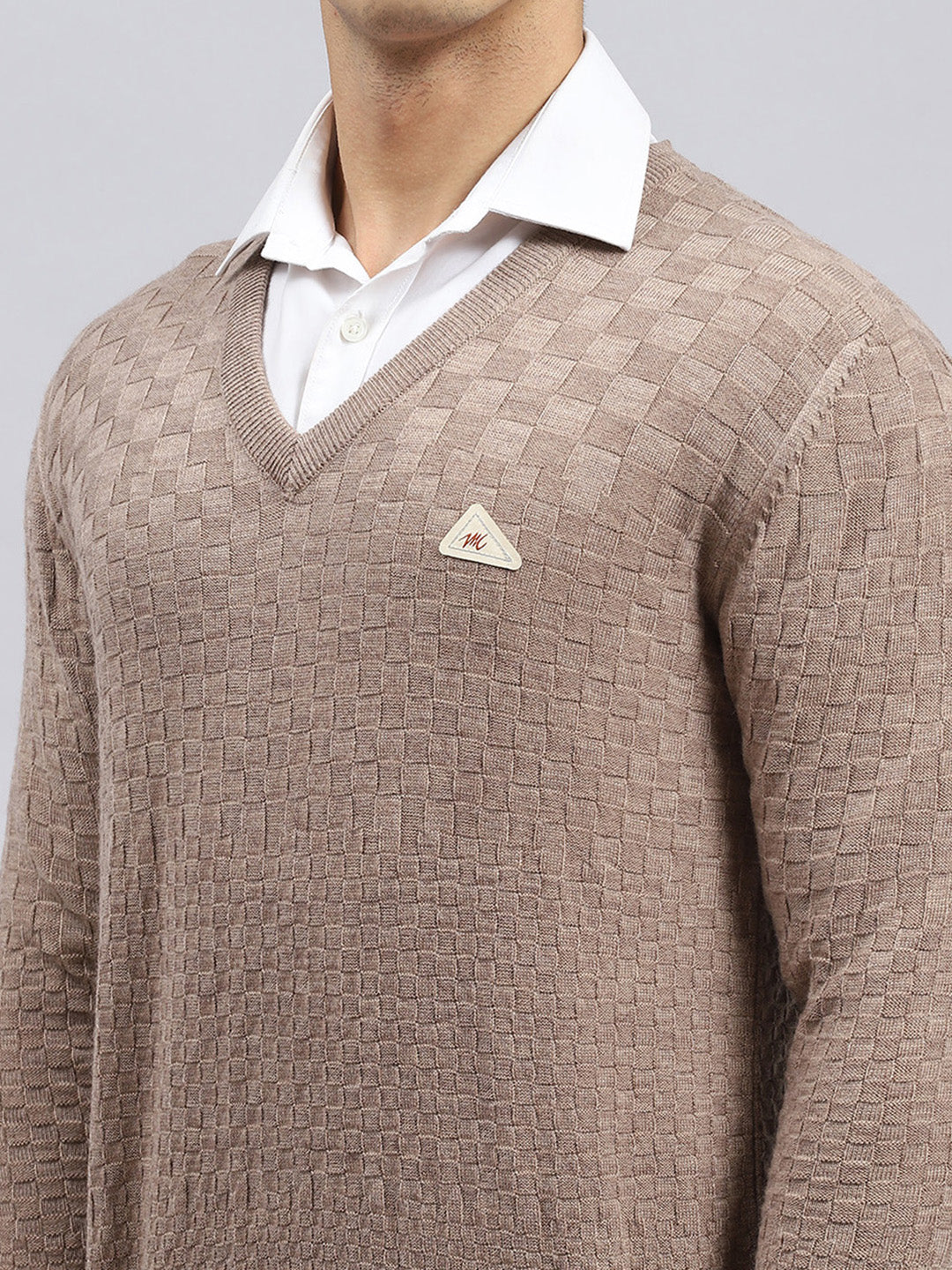 Men Brown Self Pullover - Image 6